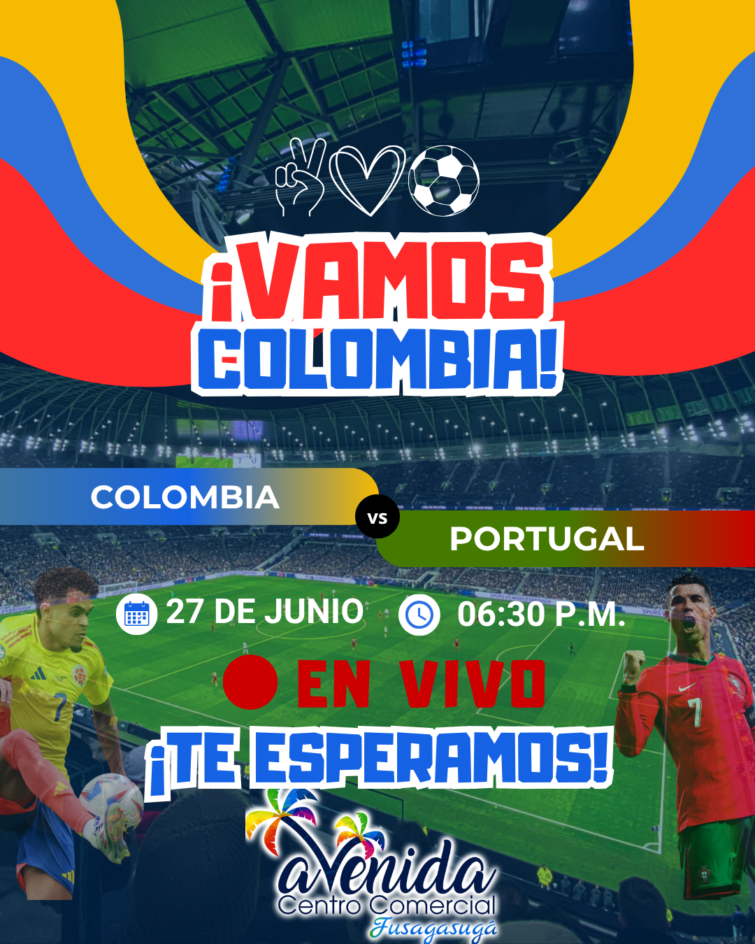 Post Instagram partido de Fútbol Colombia Moderno Divertido Azul (1)